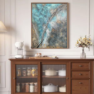 Abstract Wall Art | Blue Ocean Paintings | Abstract Oil Paintings Of Landscapes #NY022