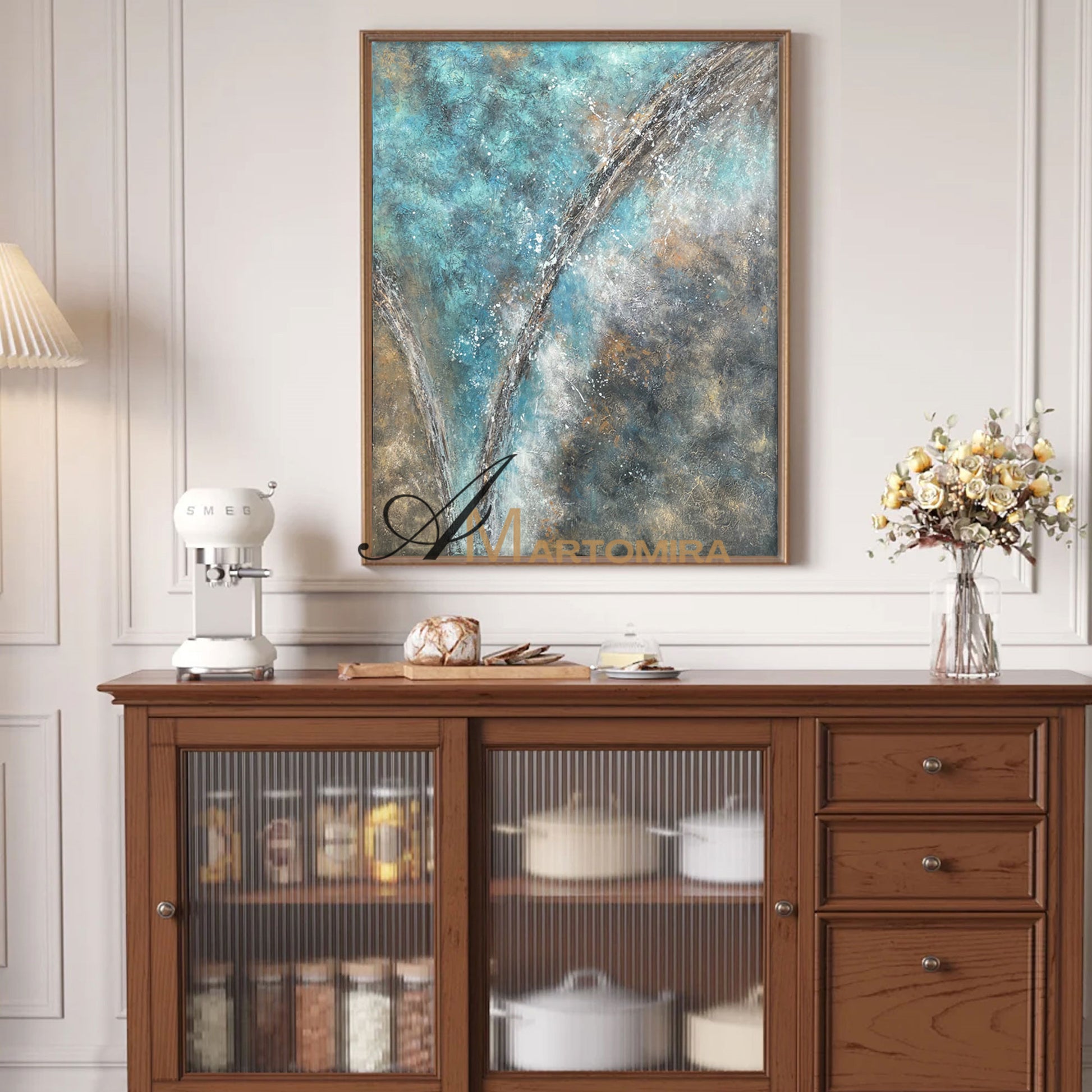 Abstract Wall Art | Blue Ocean Paintings | Abstract Oil Paintings Of Landscapes #NY022