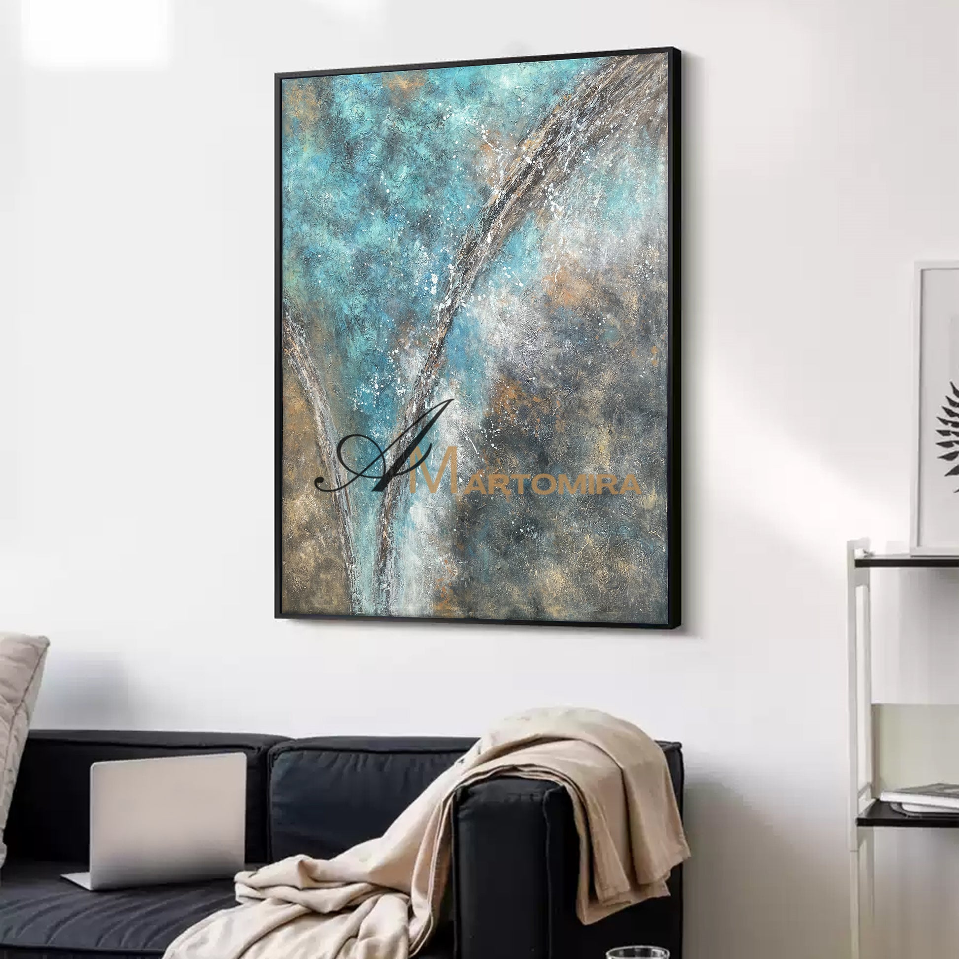 Abstract Wall Art | Blue Ocean Paintings | Abstract Oil Paintings Of Landscapes #NY022