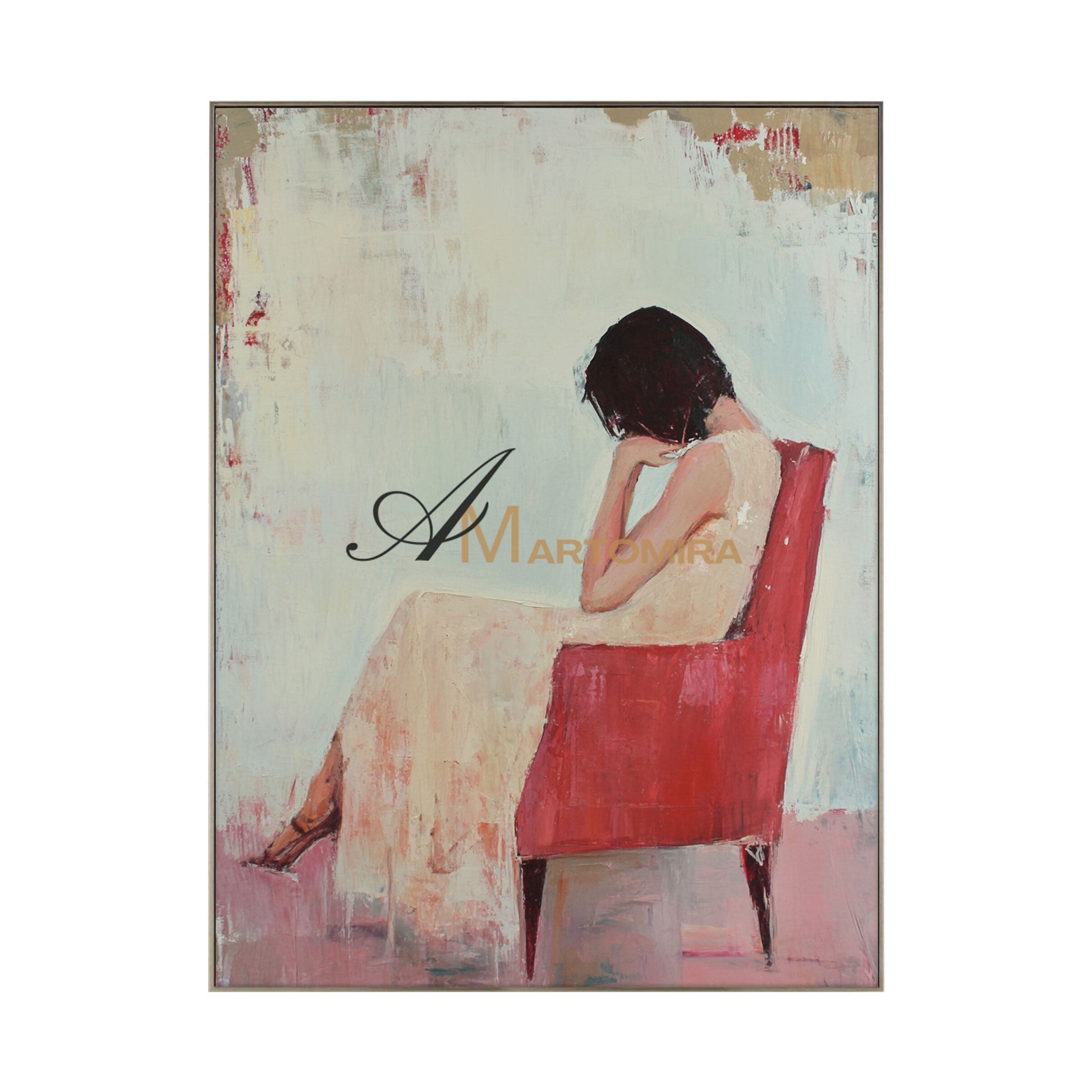 Painting Of A Woman | Large Canvas Wall Art | Acrylic Painting On Canvas | Modern Art #AP020