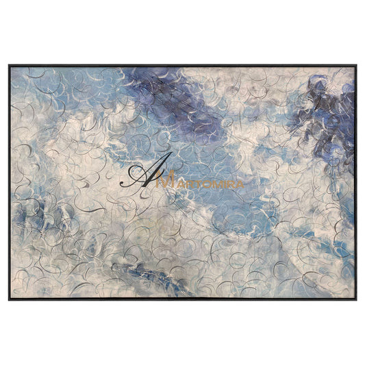 Clouds Wall Art | Blue And White Wall Art | Large Textured Canvas Wall Art | Abstract Landscape Art #NY023