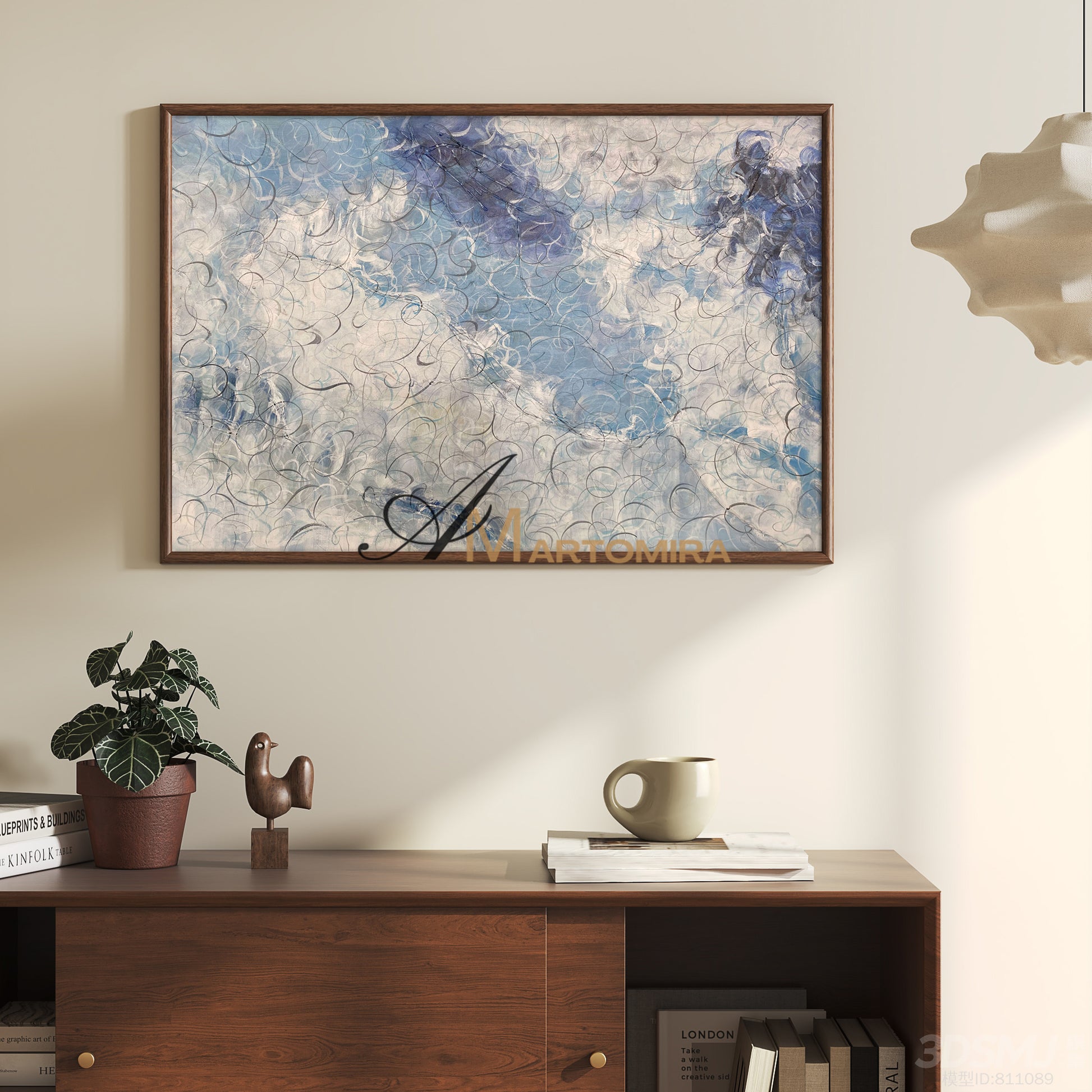 Clouds Wall Art | Blue And White Wall Art | Large Textured Canvas Wall Art | Abstract Landscape Art #NY023