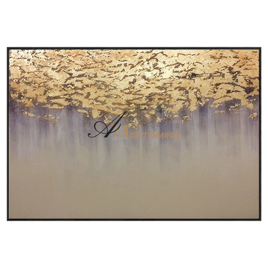 Gold Leaf Painting | Contemporary Wall Decor | Large Abstract Wall Art | Paintings For Living Room #SH001