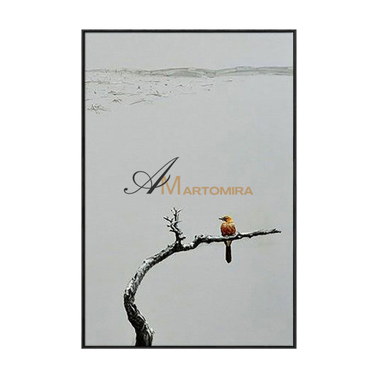 Bird Wall Art | Acrylic Landscape Painting | Large Neutral Abstract Wall Art | Modern Art #MF075