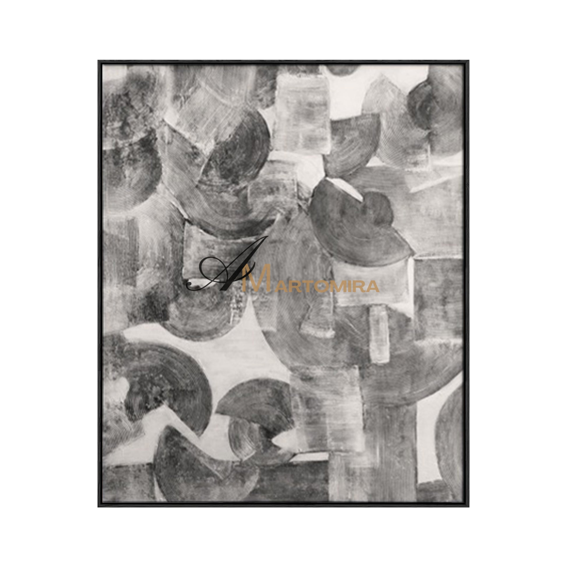 Canvas Paint | Modern Abstract Wall Art | Black And White Abstract Painting | Abstract Geometric Art #SH003