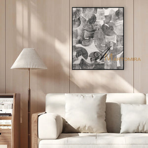 Canvas Paint | Modern Abstract Wall Art | Black And White Abstract Painting | Abstract Geometric Art #SH003