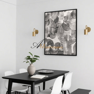 Canvas Paint | Modern Abstract Wall Art | Black And White Abstract Painting | Abstract Geometric Art #SH003