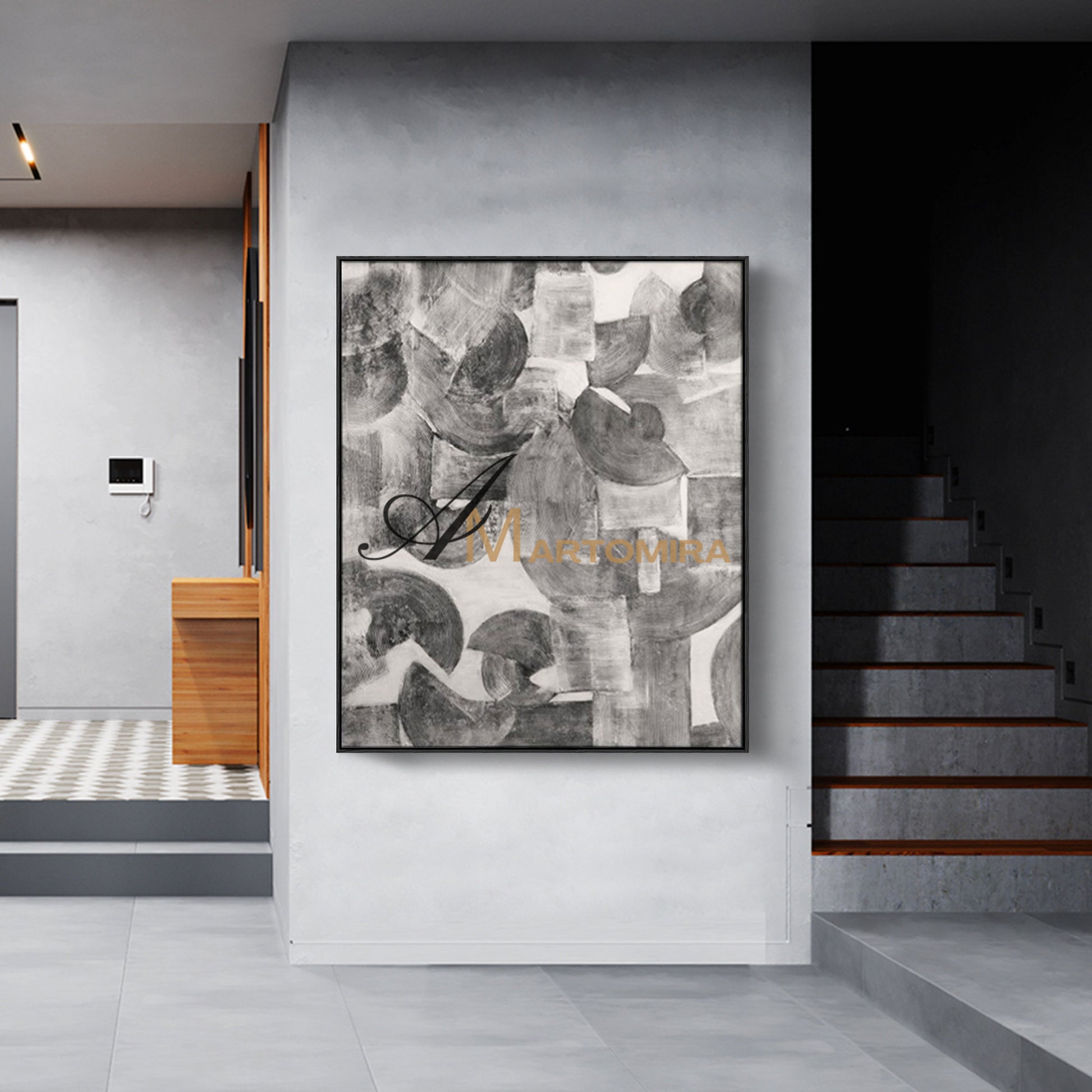 Canvas Paint | Modern Abstract Wall Art | Black And White Abstract Painting | Abstract Geometric Art #SH003