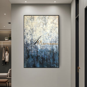 Oil Painting | Contemporary Wall Decor | Blue White Abstract Painting | Abstract Texture Wall Art #SH004