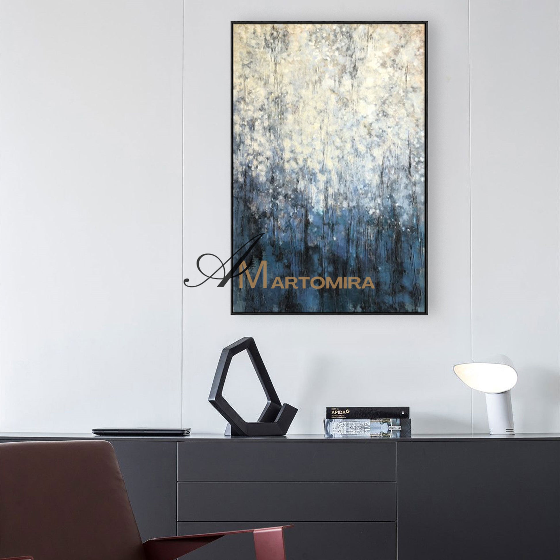 Oil Painting | Contemporary Wall Decor | Blue White Abstract Painting | Abstract Texture Wall Art #SH004