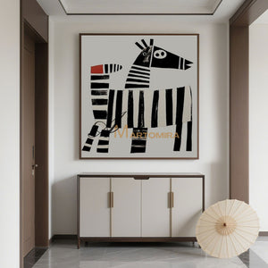 Modern Abstract Paintings | Abstract Animal Art | Abstract Geometric Art | Painting Of Zebra #MF078