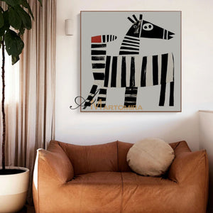 Modern Abstract Paintings | Abstract Animal Art | Abstract Geometric Art | Painting Of Zebra #MF078