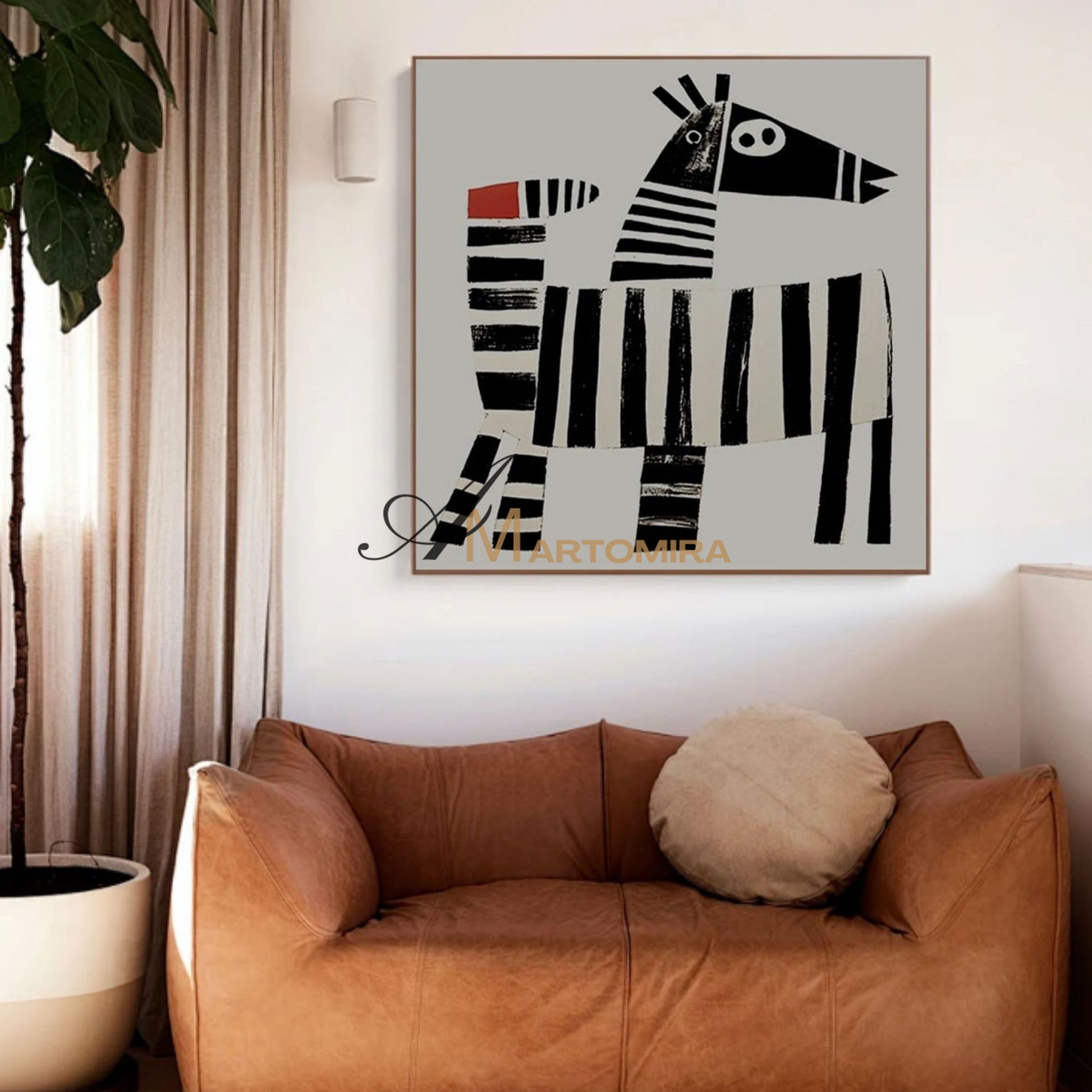 Modern Abstract Paintings | Abstract Animal Art | Abstract Geometric Art | Painting Of Zebra #MF078