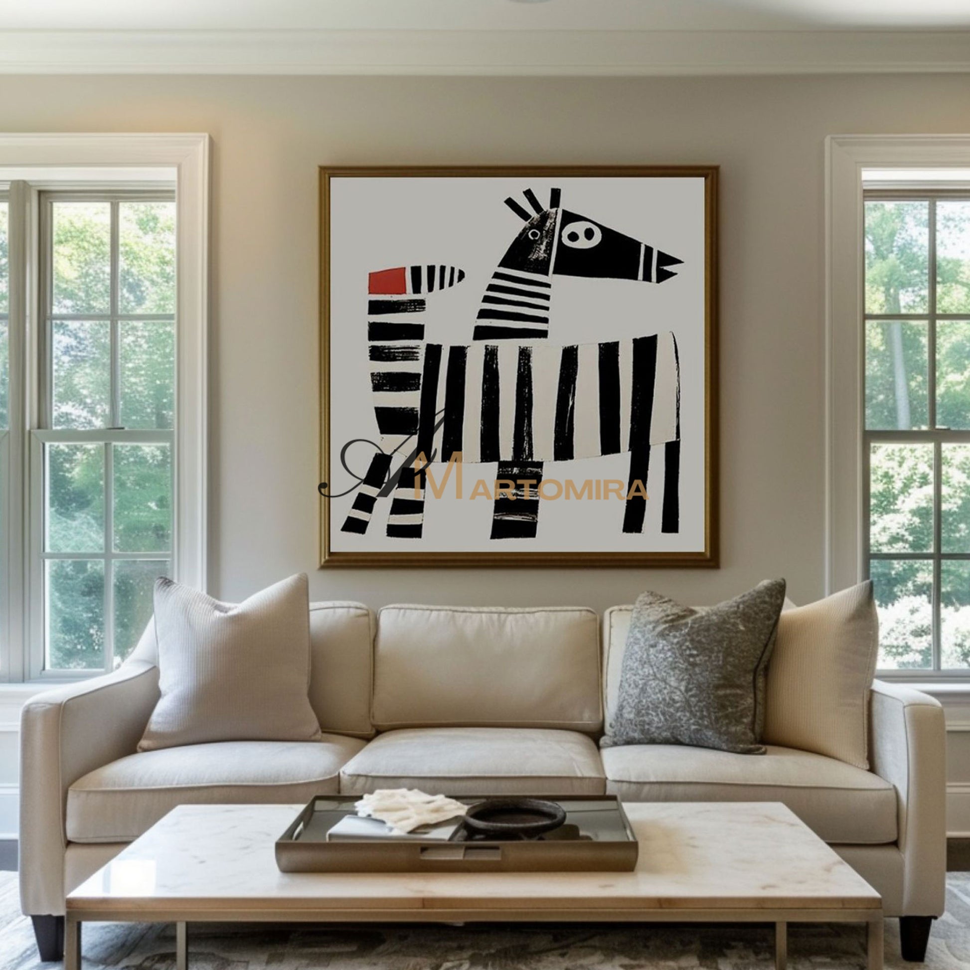 Modern Abstract Paintings | Abstract Animal Art | Abstract Geometric Art | Painting Of Zebra #MF078