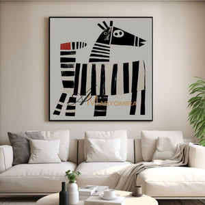 Modern Abstract Paintings | Abstract Animal Art | Abstract Geometric Art | Painting Of Zebra #MF078