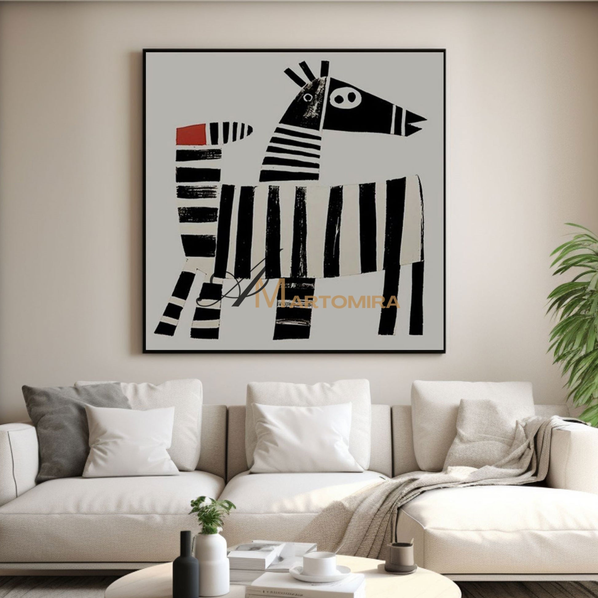 Modern Abstract Paintings | Abstract Animal Art | Abstract Geometric Art | Painting Of Zebra #MF078