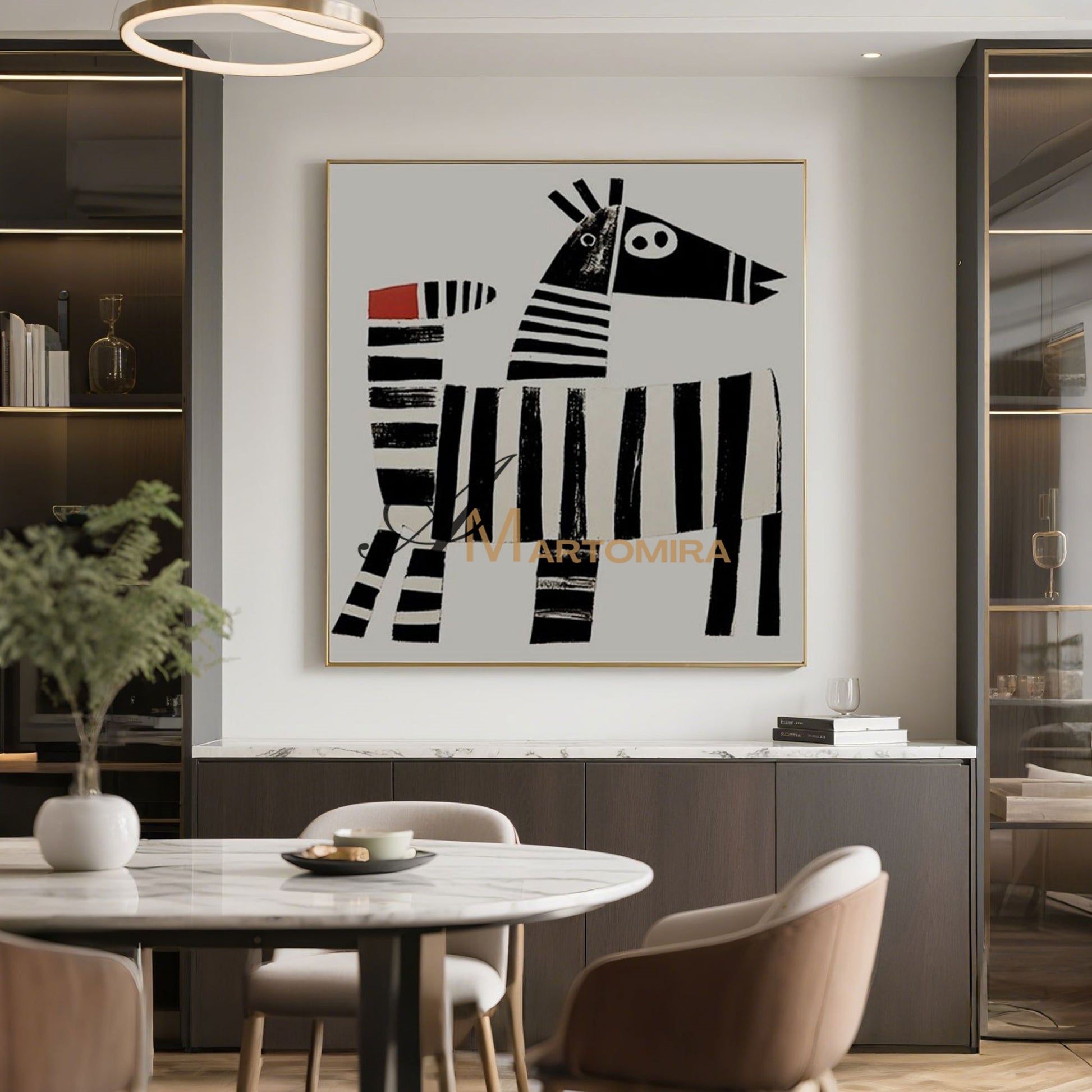Modern Abstract Paintings | Abstract Animal Art | Abstract Geometric Art | Painting Of Zebra #MF078