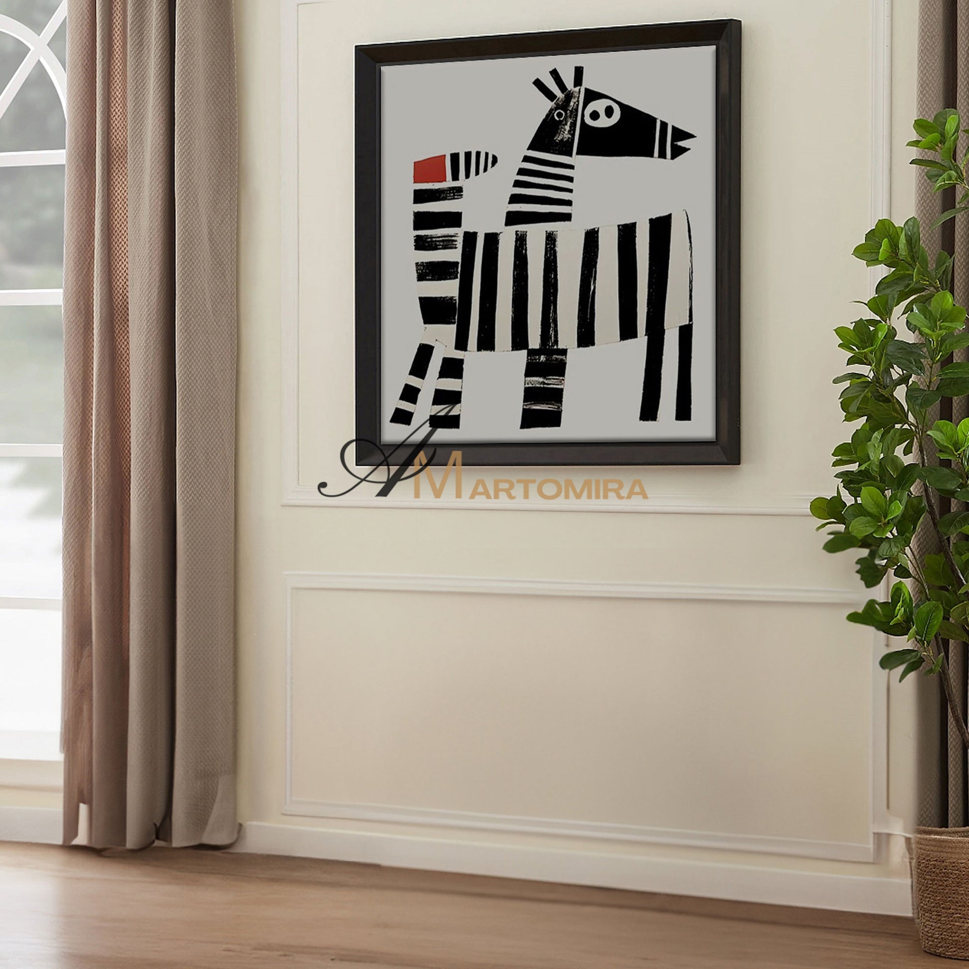 Modern Abstract Paintings | Abstract Animal Art | Abstract Geometric Art | Painting Of Zebra #MF078