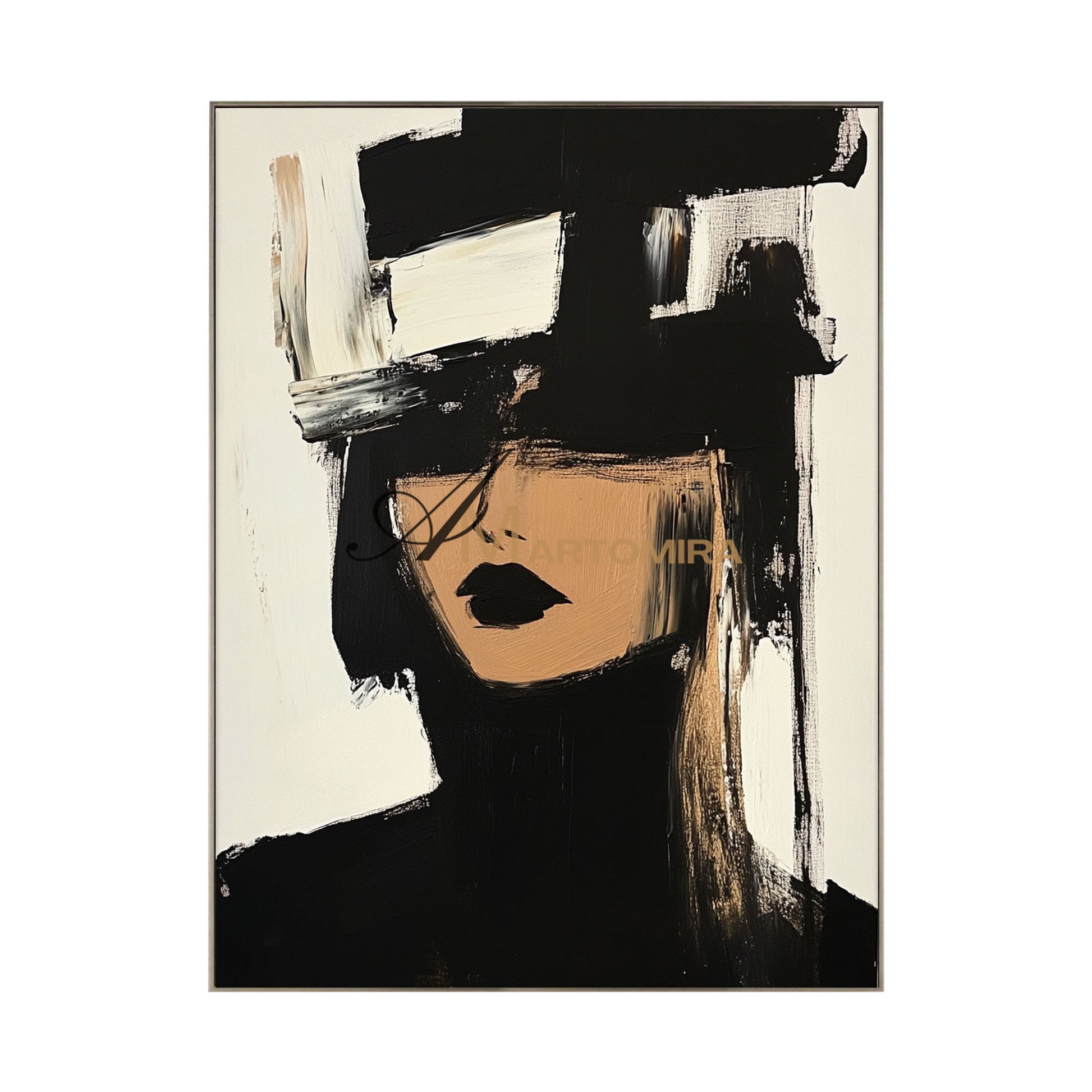 Painting Art Woman | Black And White Wall Art | Beautiful Woman Painting | Modern Art #AP026
