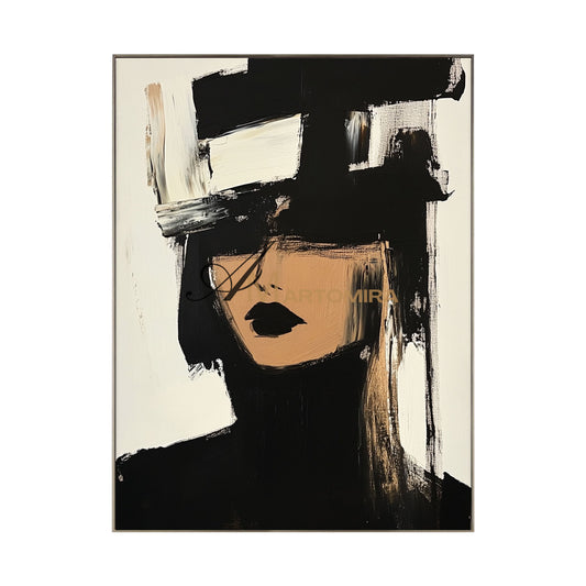 Painting Art Woman | Black And White Wall Art | Beautiful Woman Painting | Modern Art #AP026
