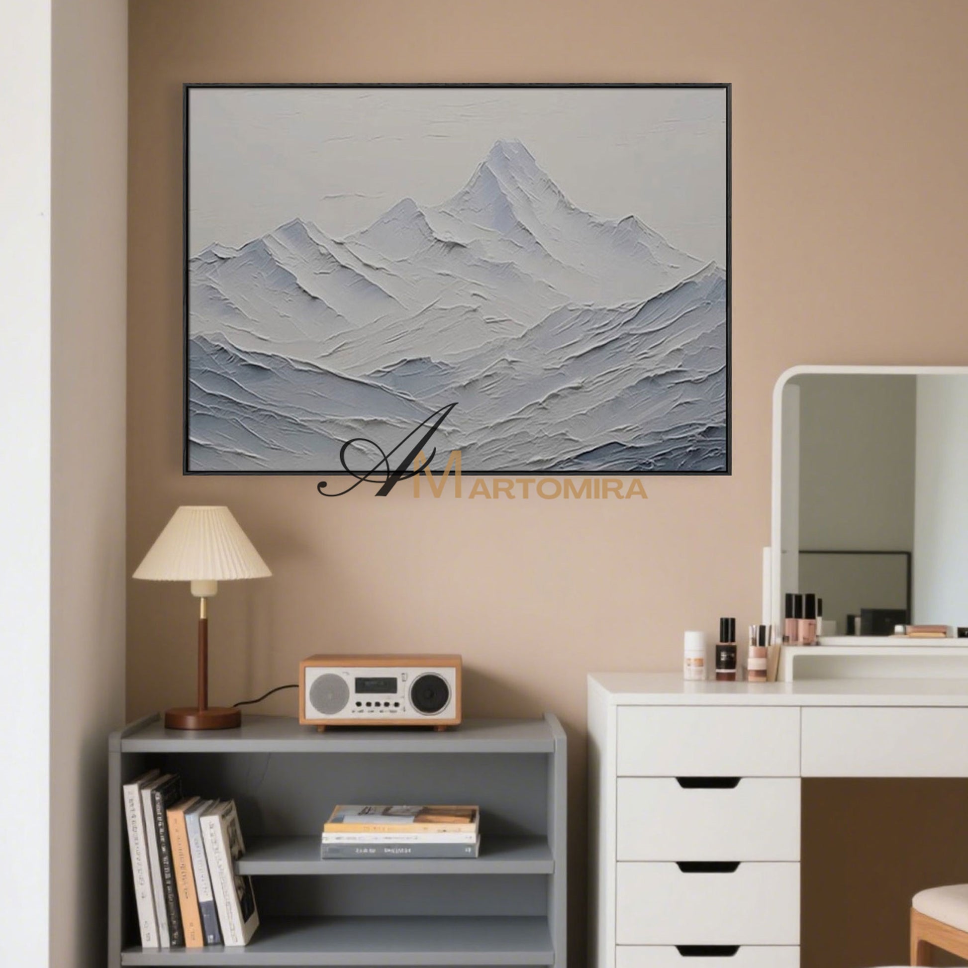Textured Wall Art | Abstract Landscape Painting | Acrylic Mountain Painting | Large Wall Art #MF079