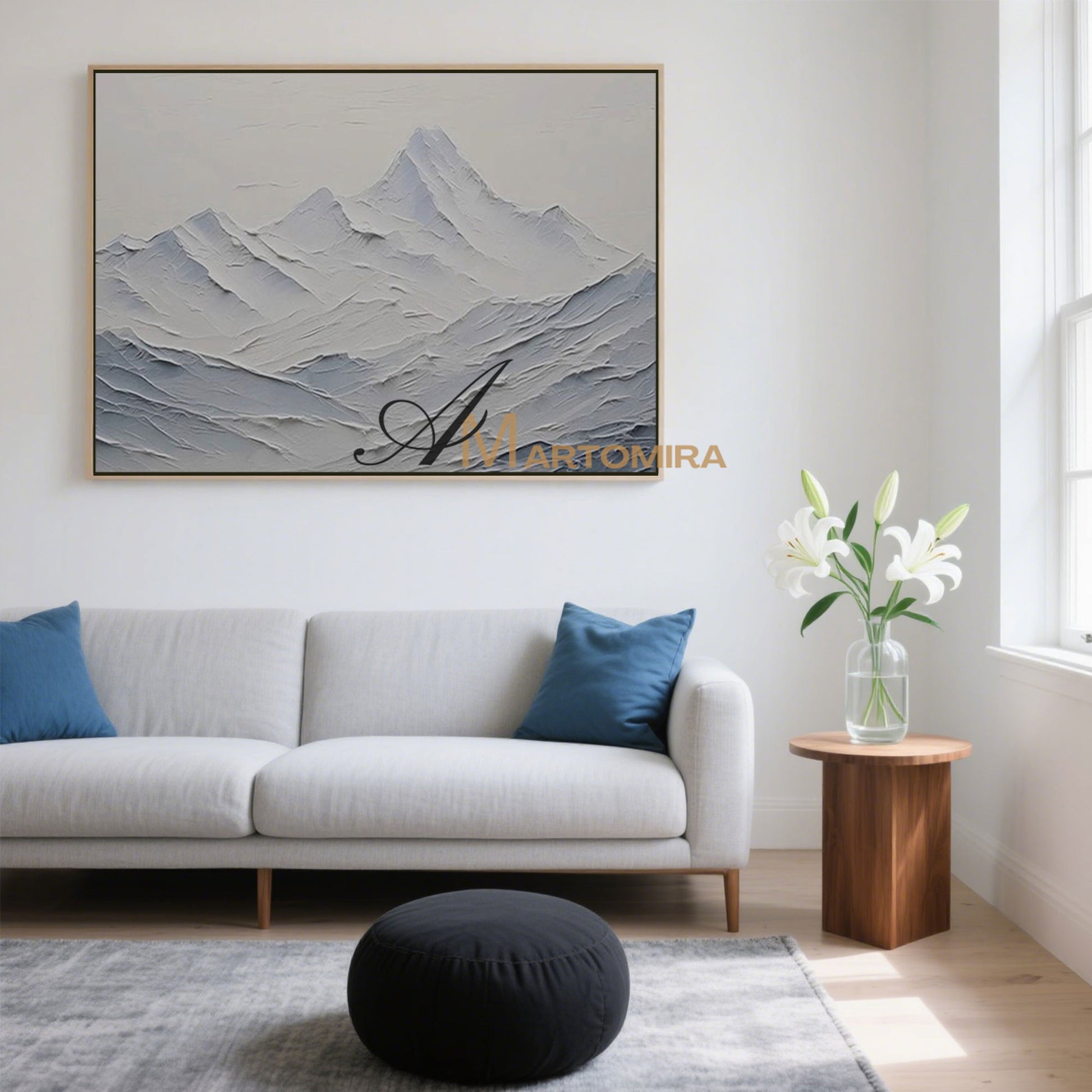 Textured Wall Art | Abstract Landscape Painting | Acrylic Mountain Painting | Large Wall Art #MF079