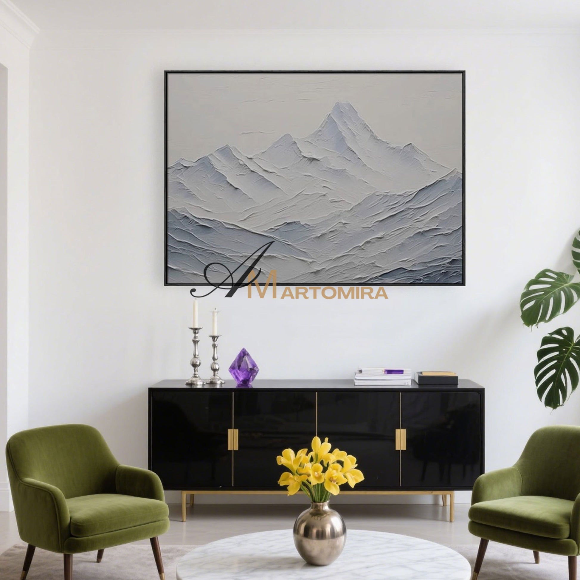 Textured Wall Art | Abstract Landscape Painting | Acrylic Mountain Painting | Large Wall Art #MF079