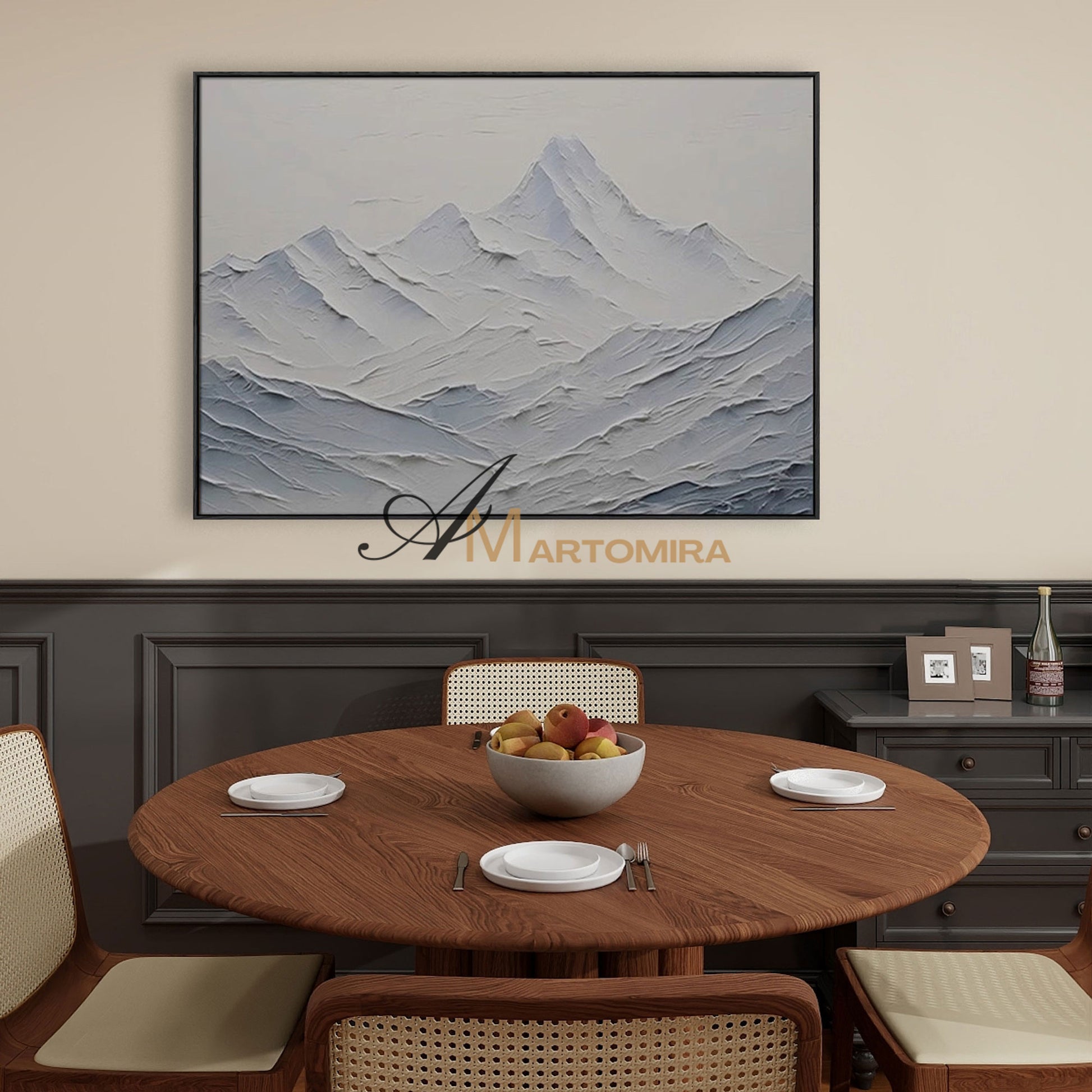 Textured Wall Art | Abstract Landscape Painting | Acrylic Mountain Painting | Large Wall Art #MF079