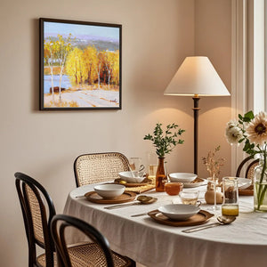 Landscape Wall Art Canvas | Autumn Painting | Tree Painting | Paintings For Living Room #DF023