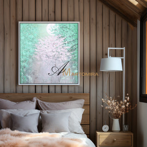 Paintings Of Trees | Green Wall Art | Landscape Canvas Painting | Contemporary Wall Decor #DF015