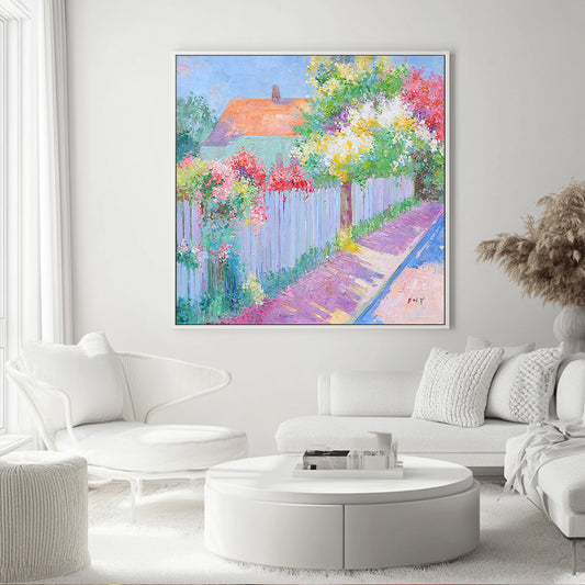 Landscape Wall Art | Garden Wall Art | Colorful Flower Wall Art | Large Painting For Living Room  #DF022