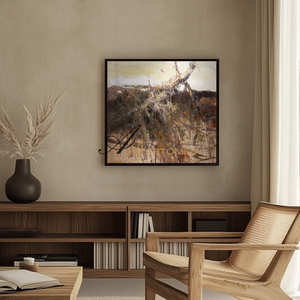 Wabi Sabi Art | Brown Wall Art | Abstract Modern Art Canvas | Textured Wall Art For Living Room #DF051