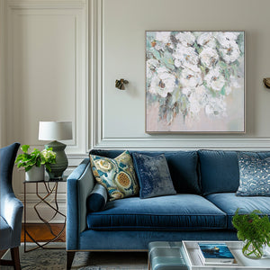 Square Wall Art | Flower Paintings On Canvas | Flower Wall Art | Decorative Wall Art #DF039