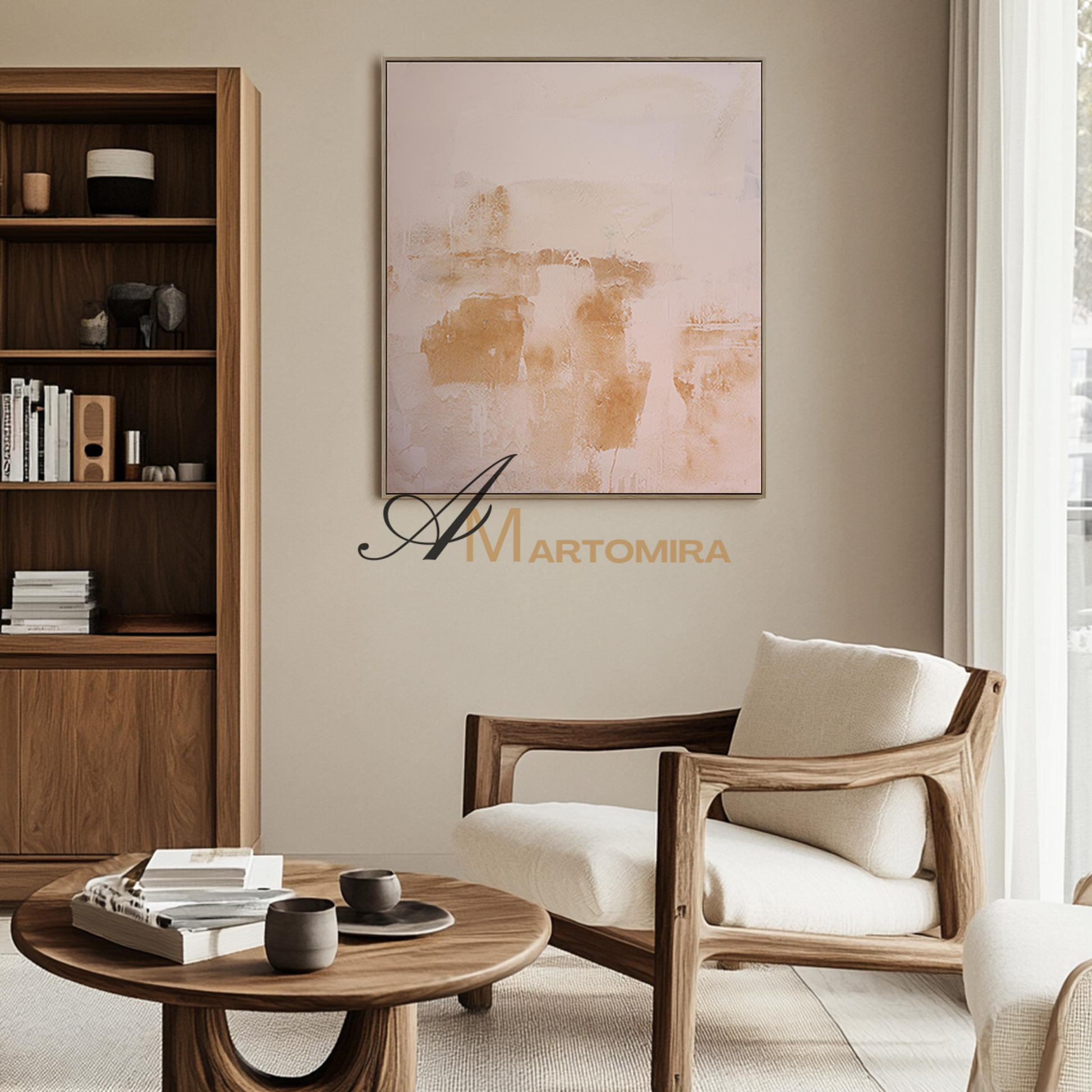 Wabi Sabi Art | Brown Abstract Art | Abstract Minimalist Art | Abstract Wall Art For Living Room #DF054