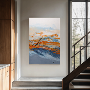 Landscape Wall Art | Ocean Abstract Painting | Abstract Wall Art | Paintings For Living Room #DF059