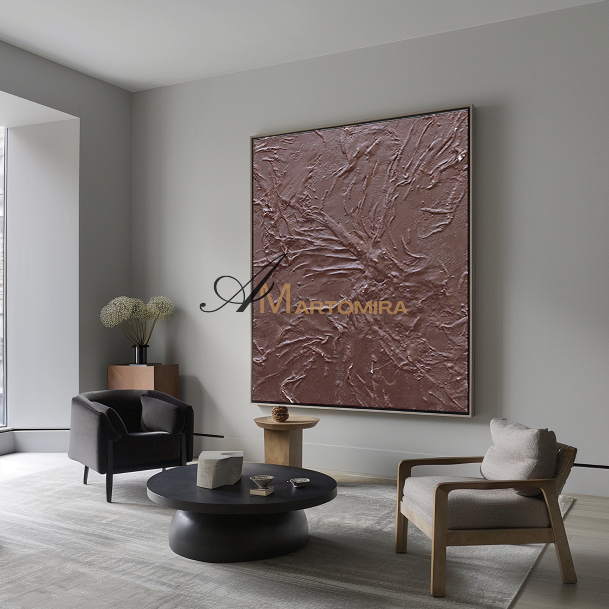 Large Textured Wall Art | Brown Wall Art | Textured Canvas Art | Modern Abstract Art #DF046