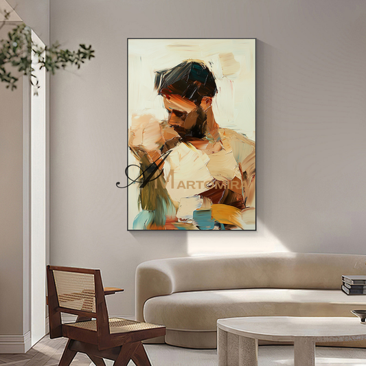 Lovers Art | Abstract Portraits | Abstract Art Paintings | Large Canvas Wall Art #AP035