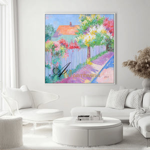 Landscape Wall Art | Garden Wall Art | Colorful Flower Wall Art | Large Painting For Living Room  #DF022