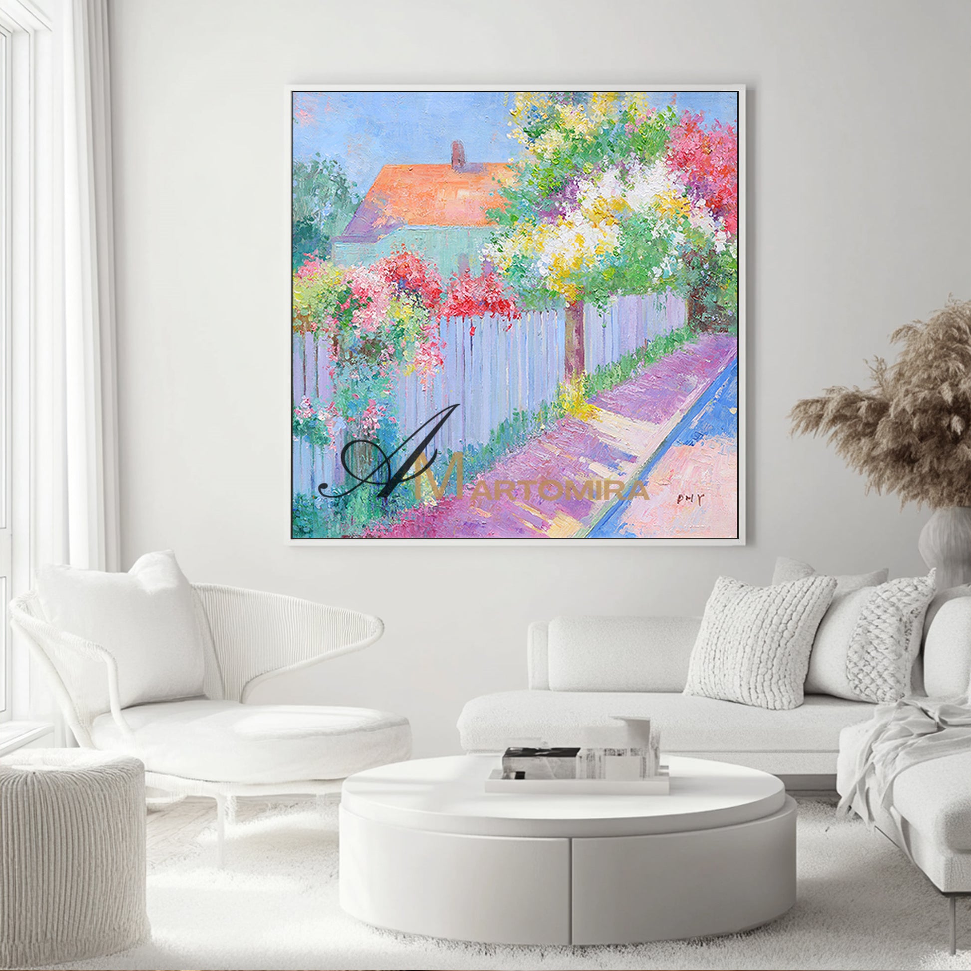 Landscape Wall Art | Garden Wall Art | Colorful Flower Wall Art | Large Painting For Living Room  #DF022