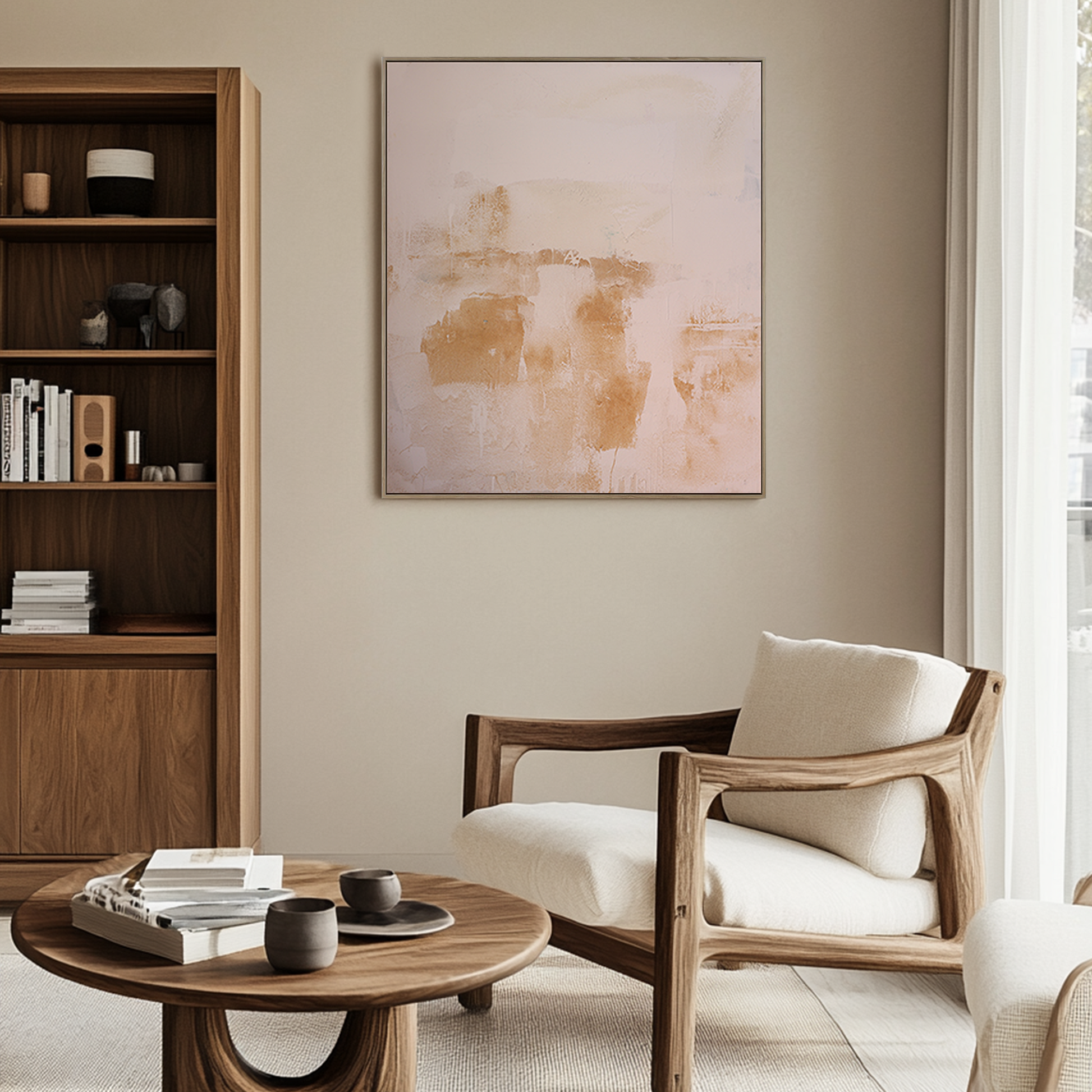 Wabi Sabi Art | Brown Abstract Art | Abstract Minimalist Art | Abstract Wall Art For Living Room #DF054