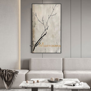 Wabi Sabi Wall Art | Neutral Abstract Wall Art | Tree Branch Painting | Beige Wall Art #MF008