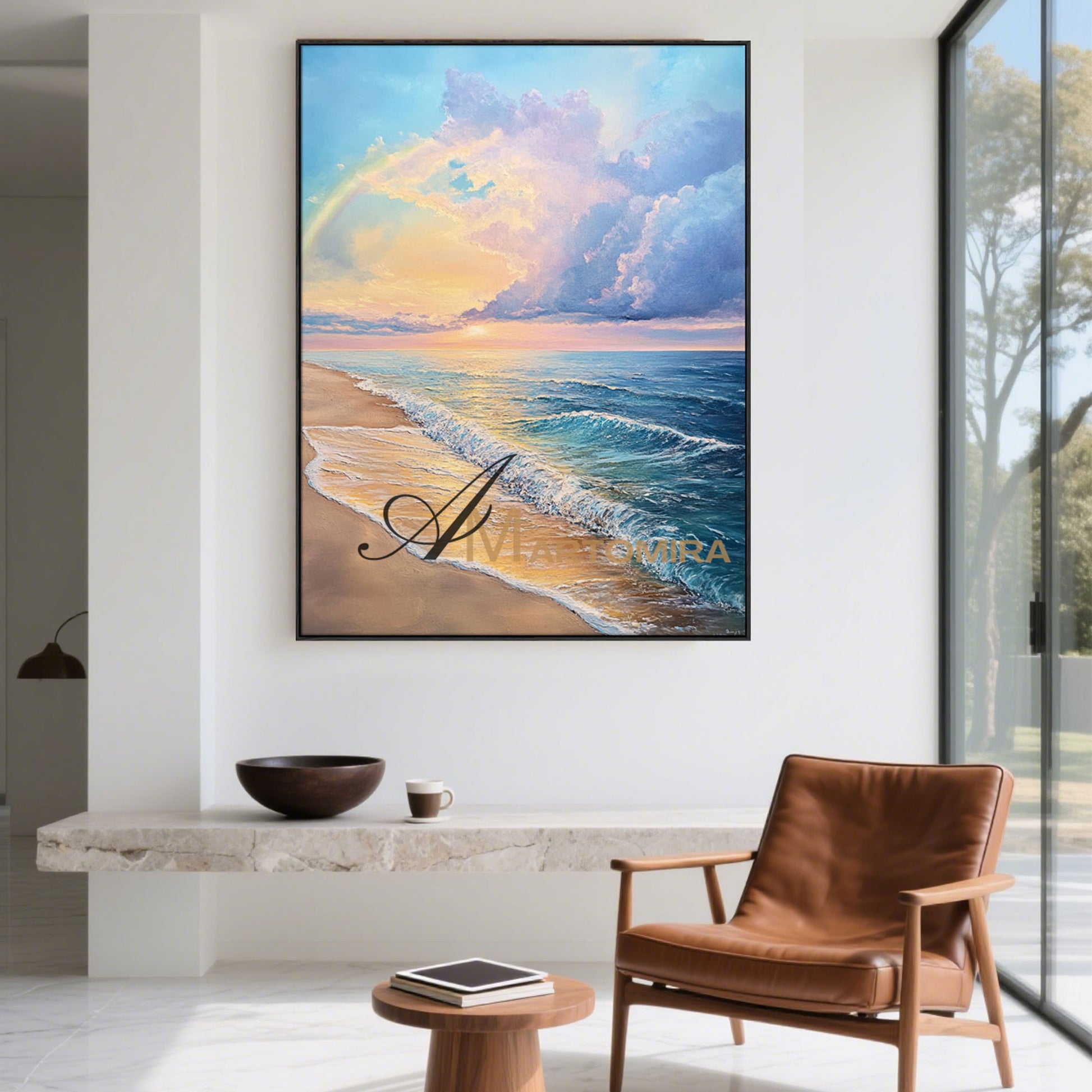 Beach Art Paintings | Paintings Of The Beach At Sunset | Landscape Canvas Painting | Sunset Painting #POS058