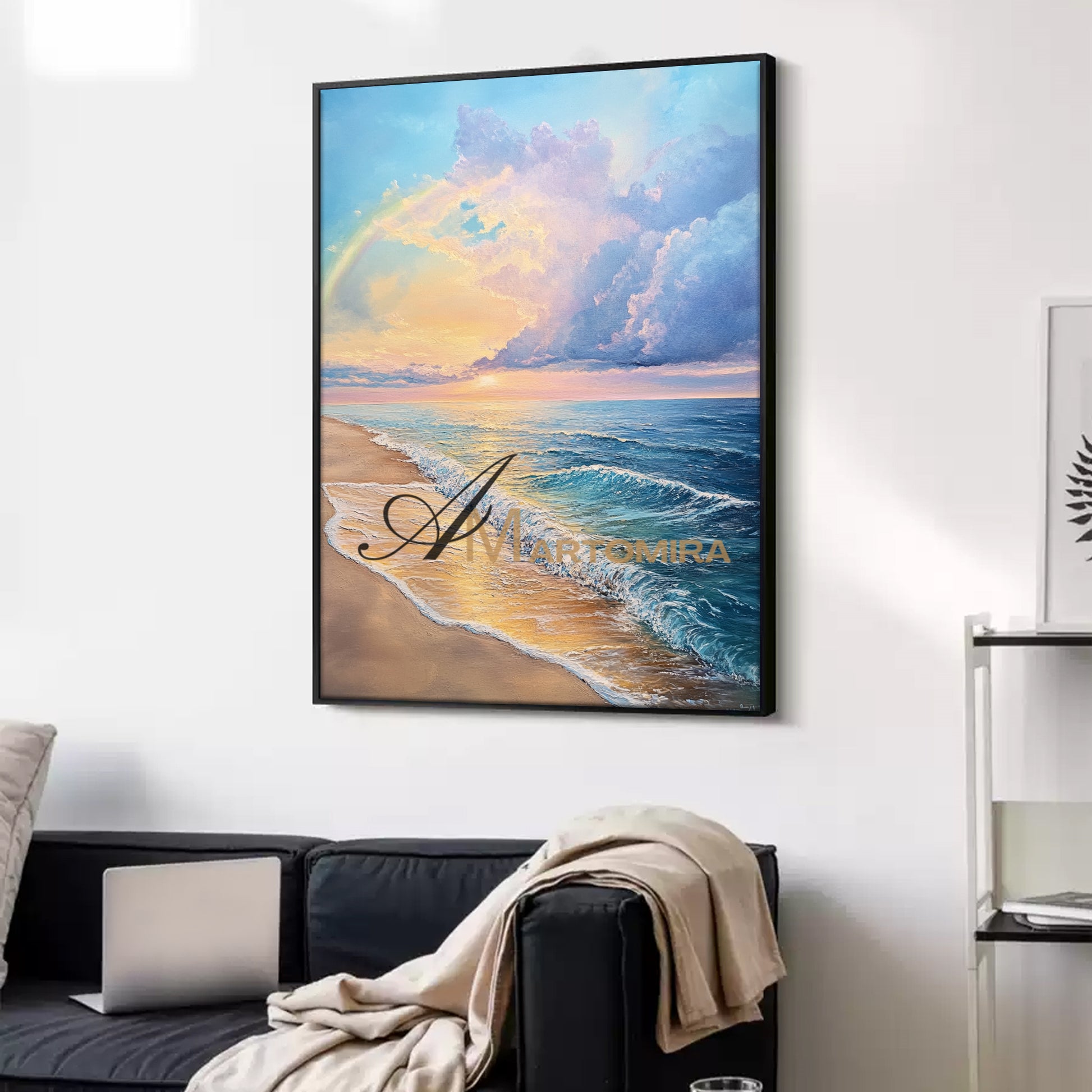 Beach Art Paintings | Paintings Of The Beach At Sunset | Landscape Canvas Painting | Sunset Painting #POS058