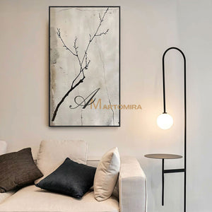 Wabi Sabi Wall Art | Neutral Abstract Wall Art | Tree Branch Painting | Beige Wall Art #MF008