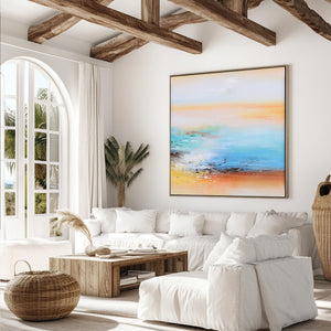 Lake Canvas Wall Art | Modern Abstract Wall Art | Abstract Landscape Wall Art #DF010