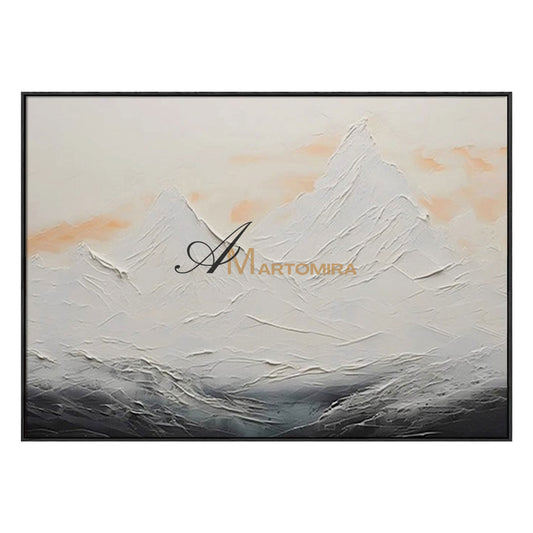 Mountain Wall Art | Acrylic Landscape Painting | Abstract Mountain Wall Art | Black And White Wall Art #MF080