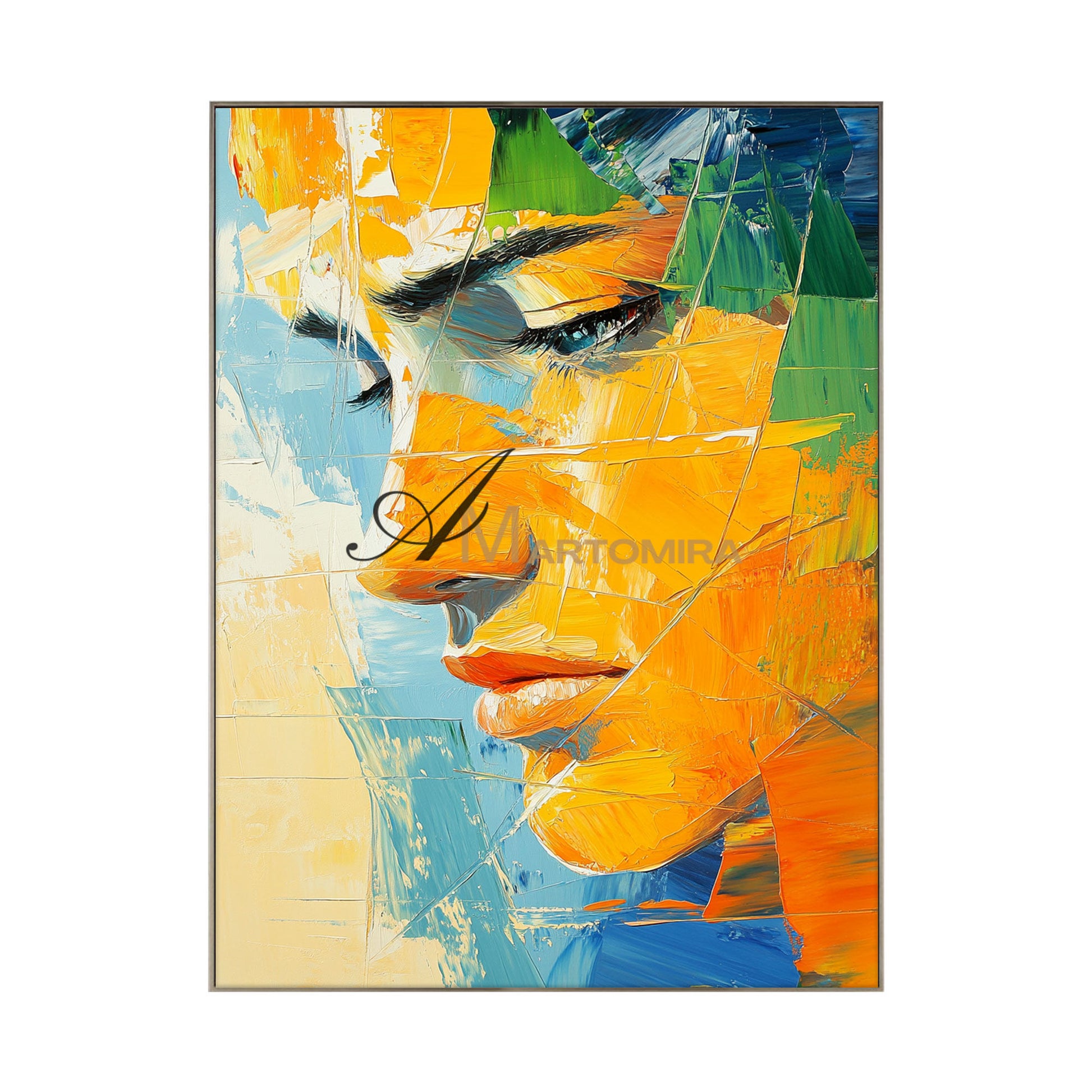 Woman Painting | Colorful Wall Art | Abstract Portrai Painting | Canvas Wall Decor #AP029