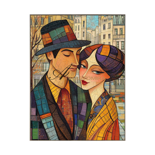 Lovers Art | Colorful Abstract Art | Abstract Painting Of Face | Large Canvas Wall Art #AP030