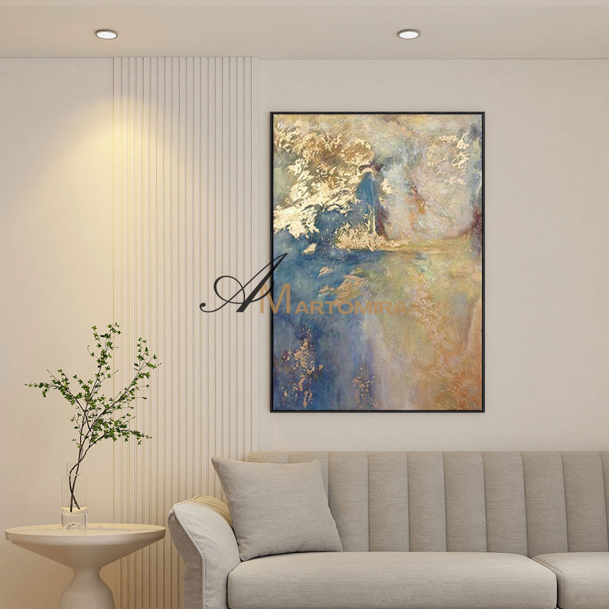 Gold Acrylic Paint | Abstract Wall Art | Handmade Paintings For Living Room | Canvas Wall Art #SH010