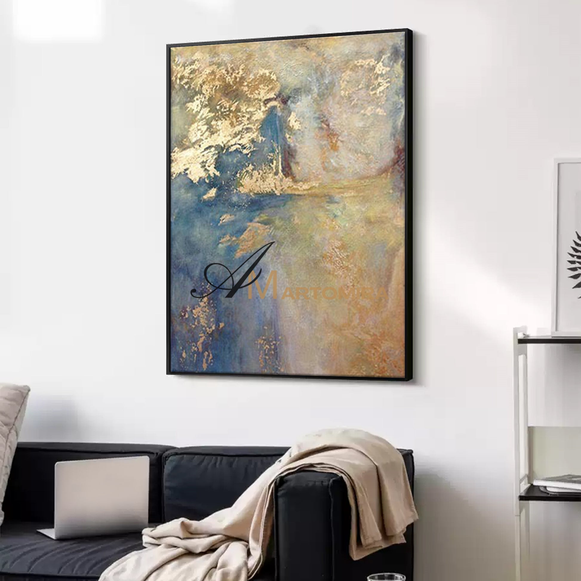 Gold Acrylic Paint | Abstract Wall Art | Handmade Paintings For Living Room | Canvas Wall Art #SH010